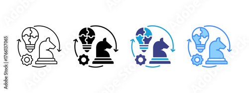 Solutions icon set multiple style collection