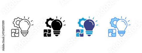 Solutions icon set multiple style collection