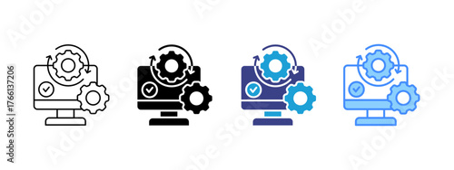 System icon set multiple style collection