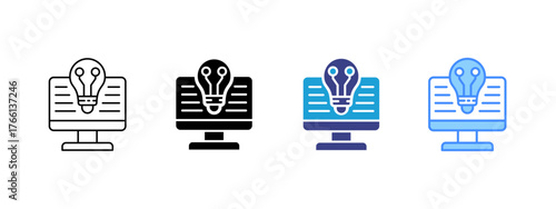 Technology icon set multiple style collection