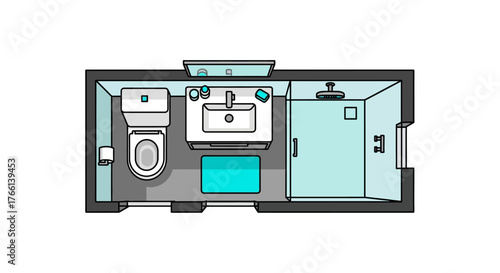 bathroom floor plan illustrating toilet sink and shower layout for home renovation projects providing design ideas and optimizing bathroom space