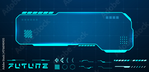 Futuristic HUD text box frames vector illustration