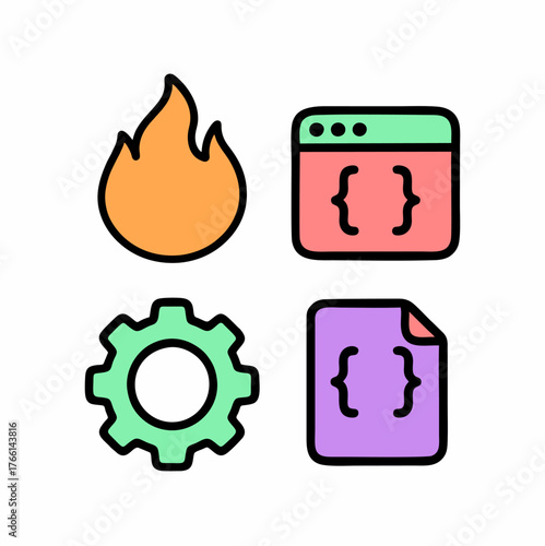 Vector Illustration Icons 4 fullcolor set
