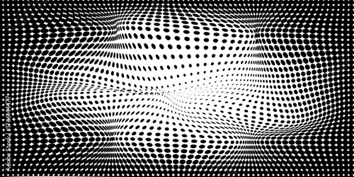 Black and white seamless polka dot pattern vector perfectly blended