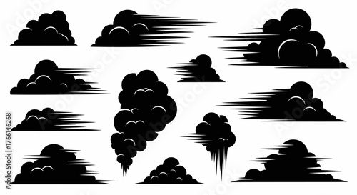 Dynamic Cloudburst Atmospheric Vector Graphics for Overlays and Designs