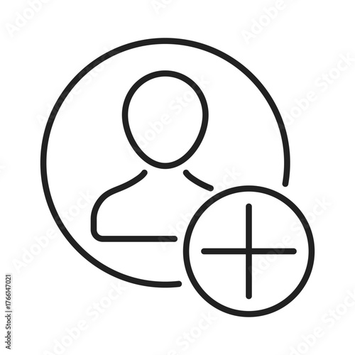 add profile web line icon