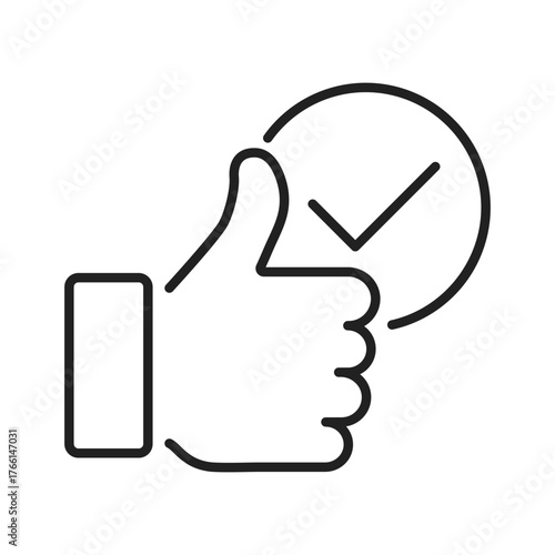 thumb up web line icon