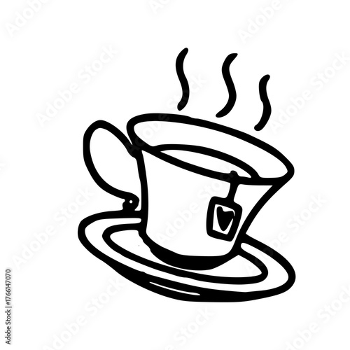 minimalist tea time hand drawn graphic