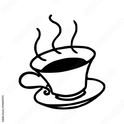 minimalist tea time hand drawn graphic