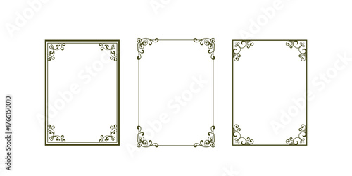 Decorative wedding frames, antique museum picture borders. Decorative frames