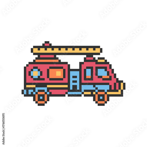 firetruck vehicle truck pixel art