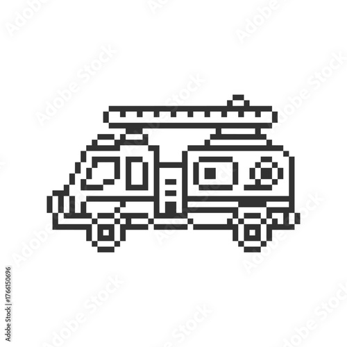 firetruck vehicle truck pixel art
