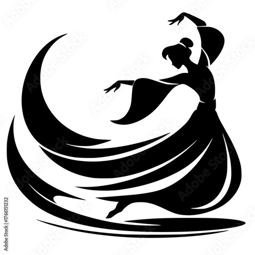 Wind dance silhouette