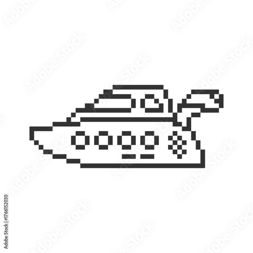 cruise ship yacht pixel art