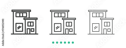 Modern House icon. Thin line icon vector