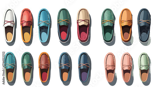 Moccasins Shoes Illustration Vectors featuring detailed craftsmanship, smooth contours, and earthy tones that reflect heritage, relaxation, and the refined essence of everyday style.
