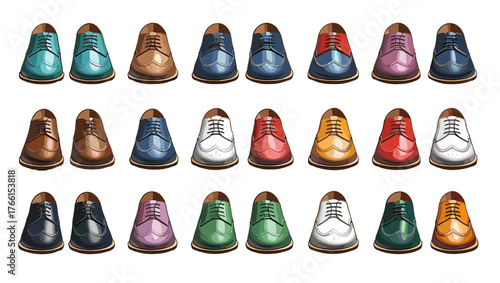 Wingtip Shoes Illustration Vectors featuring detailed craftsmanship, classic silhouettes, and artistic lighting that reflect sophistication, tradition, and the essence of luxury footwear.