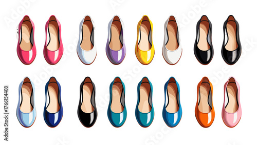 Mary Jane Shoes Illustration Vectors featuring graceful silhouettes, polished finishes, and creative compositions that reflect innocence, elegance, and the beauty of retro fashion.