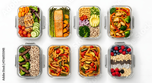 Wallpaper Mural Diverse, colorful, and nutritious meal prep containers filled with healthy food Torontodigital.ca