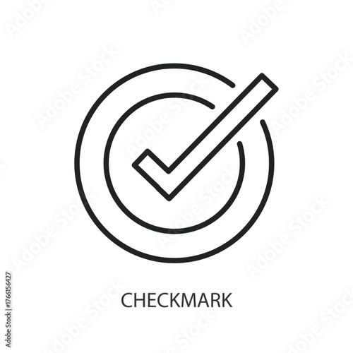 Checkmark thin line vector icons.