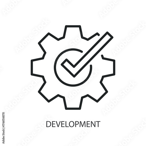 Development thin line vector icons.