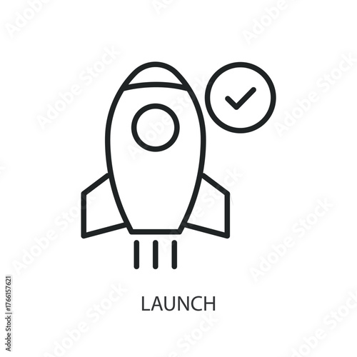 Launch thin line vector icons.