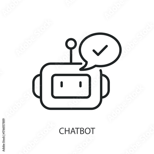 Chatbot thin line vector icons.