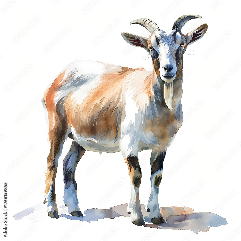 Obraz premium A charming watercolor painting of a goat