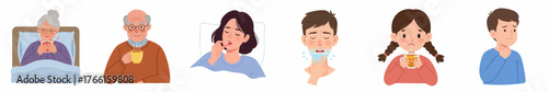 Simple Flat Illustration of People with Various Health Problems Diseases