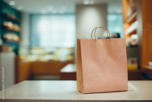 Wallpaper Mural Paper bag placed on counter inside a bright store showcasing handmade goods and snacks Torontodigital.ca