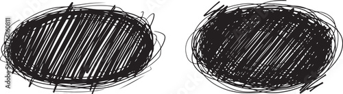 Wallpaper Mural Hand-Drawn Scribble Oval Shapes with Diagonal Lines on White Background Torontodigital.ca