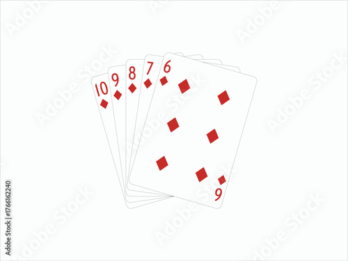 Playing cards on the isolated white background