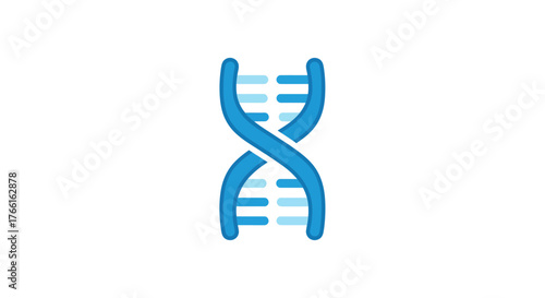 DNA Double Helix Icon Blue Abstract Design Representing Genetics and Biology for Science