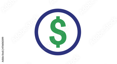 Financial Stability A Flat Vector Icon of a Dollar Sign in a Blue Circle for Economic Concepts