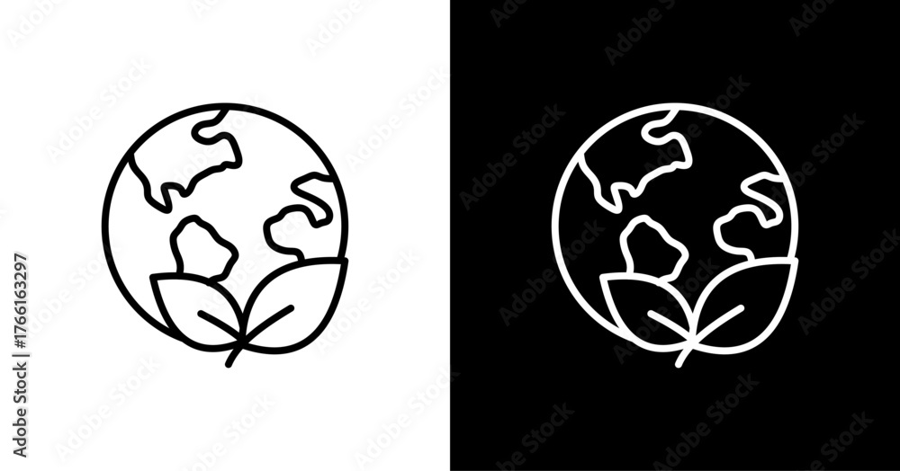 Obraz premium Ecology World White Icon Set Design