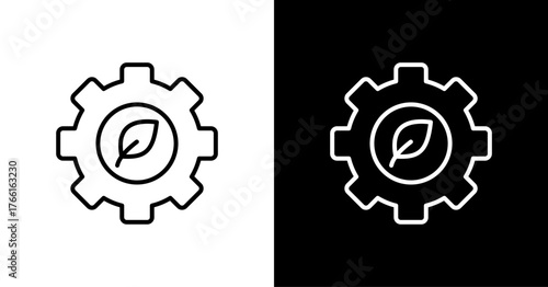 Eco Setting White Icon Set Design