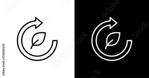 Eco Restart White Icon Set Design