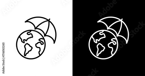Save World White Icon Set Design