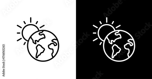 Sun World White Icon Set Design
