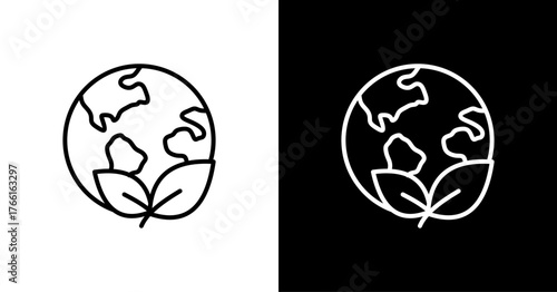 Ecology World White Icon Set Design