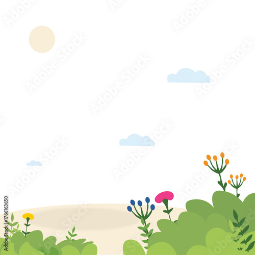 summer landscape with flowers