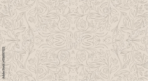 Textured beige damask background pattern.