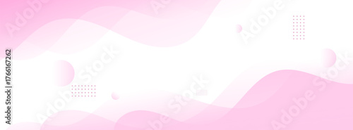 Abstract Pink Banner Elegant Design for Websites and Social Media with Modern Waves and Soft Colors
