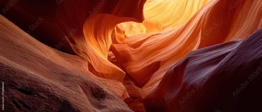 Obraz premium Abstract rock formations with swirling textures and warm light in natural environment