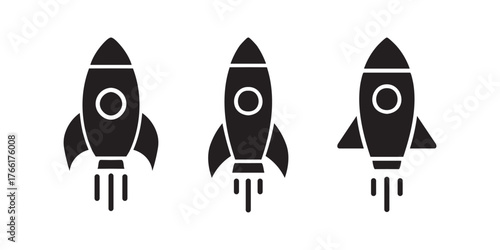 Minimalist Rocket Icon Collection for Creatives