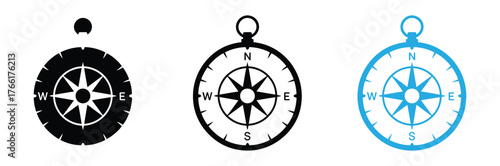 Find your way with compass navigation icons for direction,Vector art of compass icon,Compass icon. Black vector illustration.,Compass icon set. Vector illustration.
