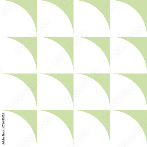 Minimal flat vector illustration of a retro geometric half circle pattern in mid-century modern style