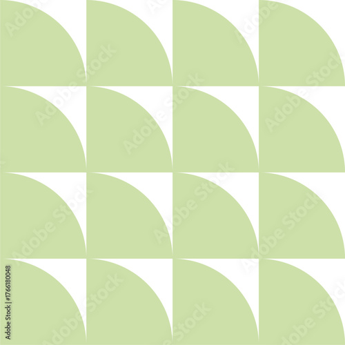 Minimal flat vector illustration of a retro geometric half circle pattern in mid-century modern style