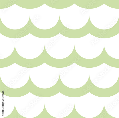 Minimal flat vector illustration of a retro geometric half circle pattern in mid-century modern style