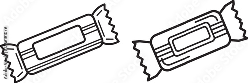 Two wrapped candy bars silhouette